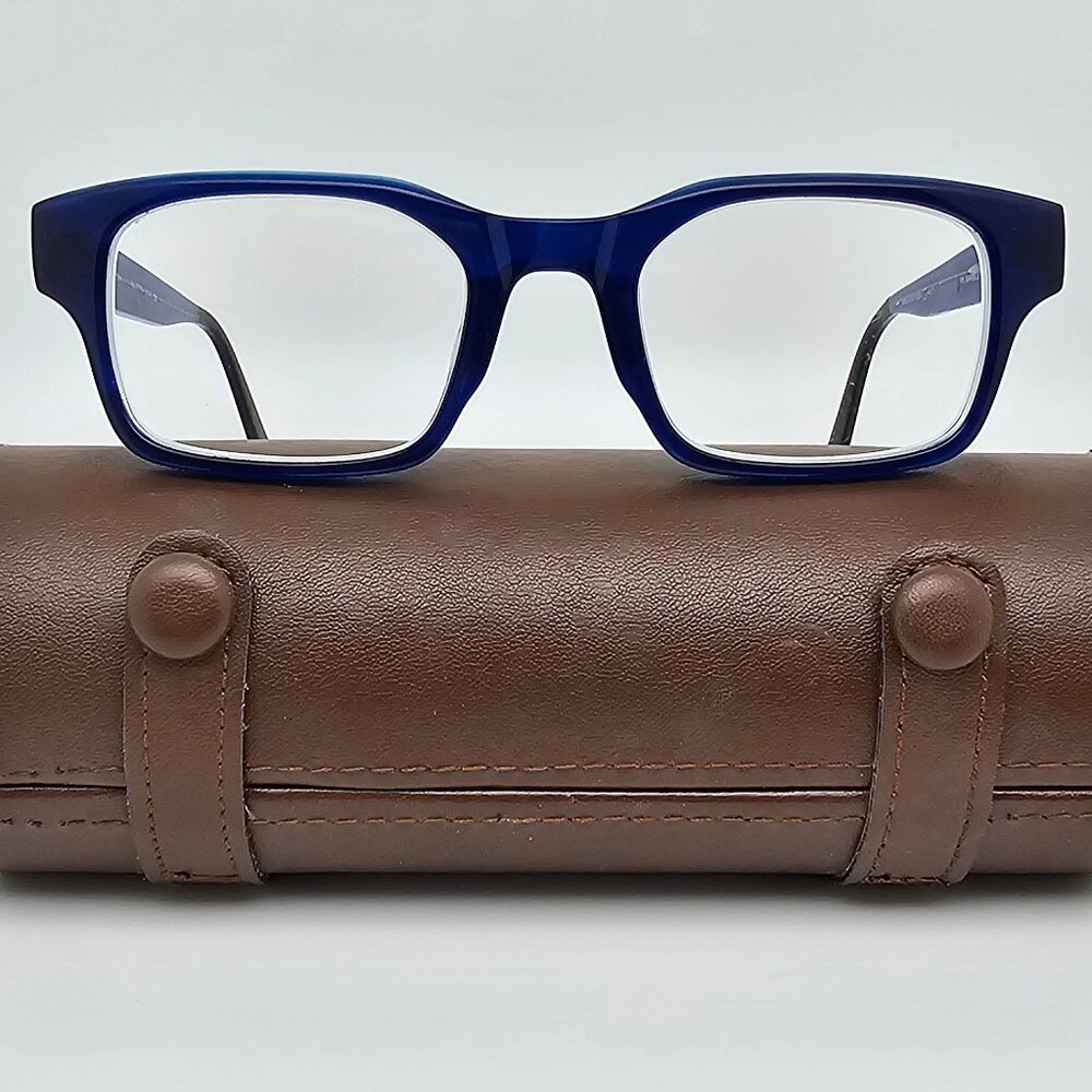 NW 77th USA Smells So Good Blue Marble Eyeglasses Frame w/ Case 49-22-145